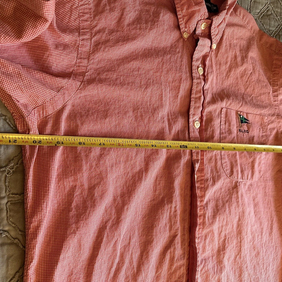 Ralph Lauren Men's Button Up, Red/White Check Medium Embroidered Yacht Club RLYC - Picture 5 of 13